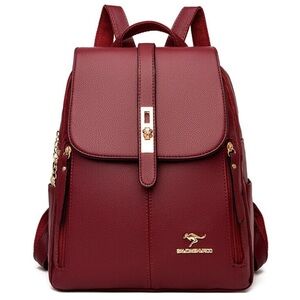 LANYIBAIGEROO Brown Leather Backpack Purse Bag Zipper NWOT